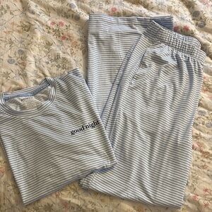 Joyspun Blue Striped Pajama Set
